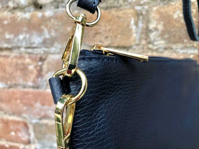 Small Leather Bag in NAVY BLUE .cross Body, Shoulder Bag or Wristlet in GENUINE Leather. Blue Leather Purse + Adjustable Strap - Etsy