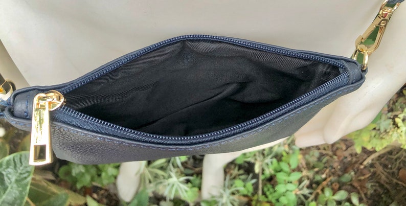 Small Leather Bag in NAVY BLUE .cross Body, Shoulder Bag or Wristlet in GENUINE Leather. Blue Leather Purse + Adjustable Strap - Etsy